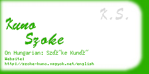 kuno szoke business card